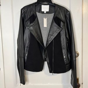 * Sold * New Anthropologie Ett:twa Leather Moto Jacket - Size XL